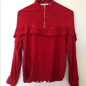 &other stories red blouse with ruffles